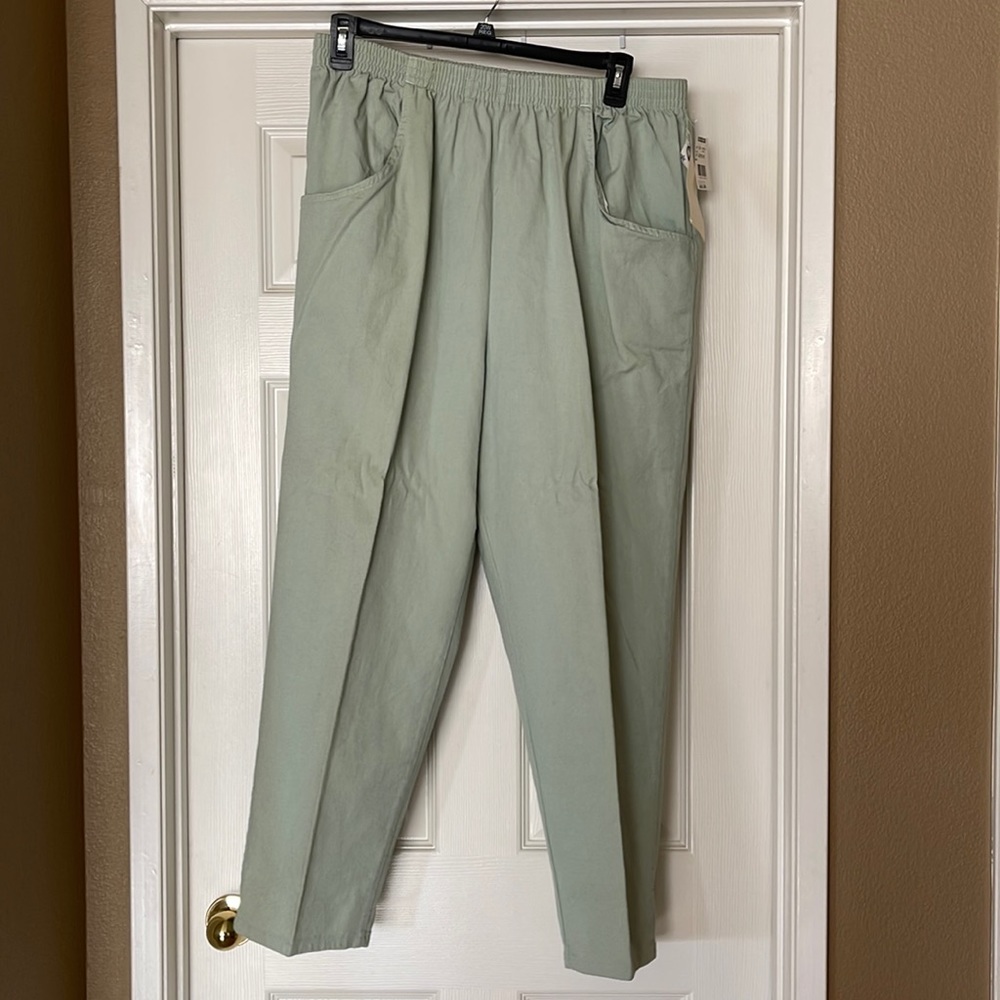 Womens plus size denim like mint green pants